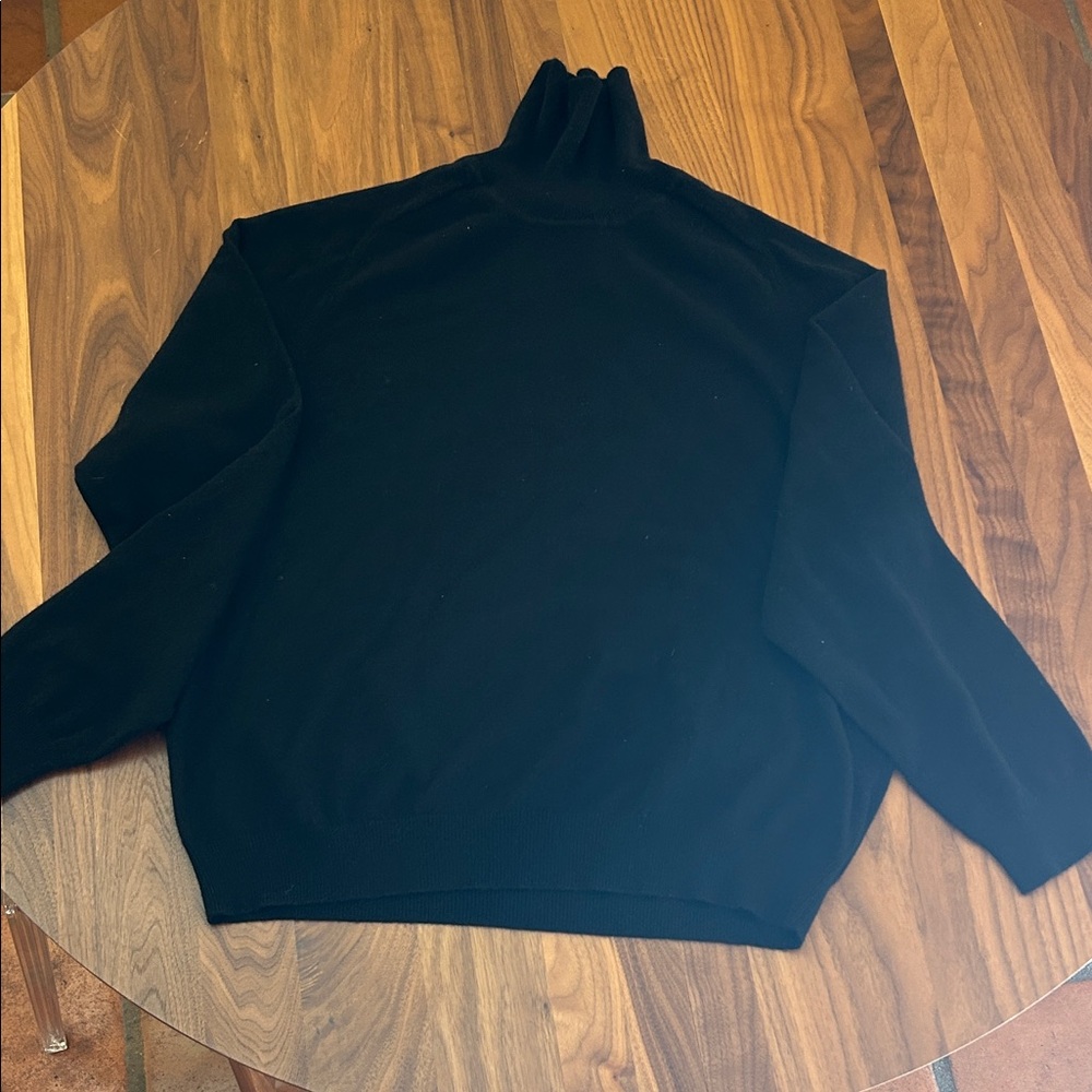 New Tasso Elba Cashmere Elegant Black Turtleneck